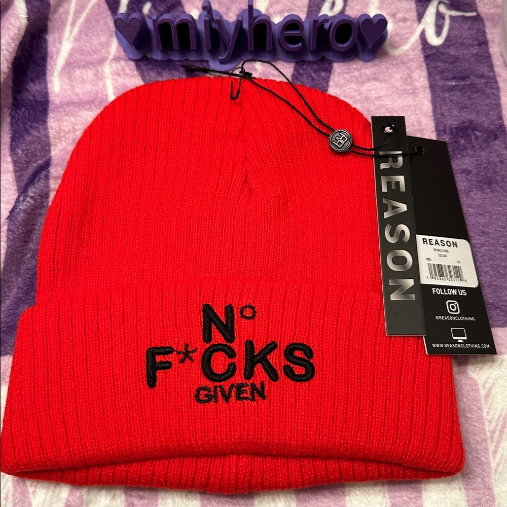 Reason brand Beanie NO F’s! Retail $25